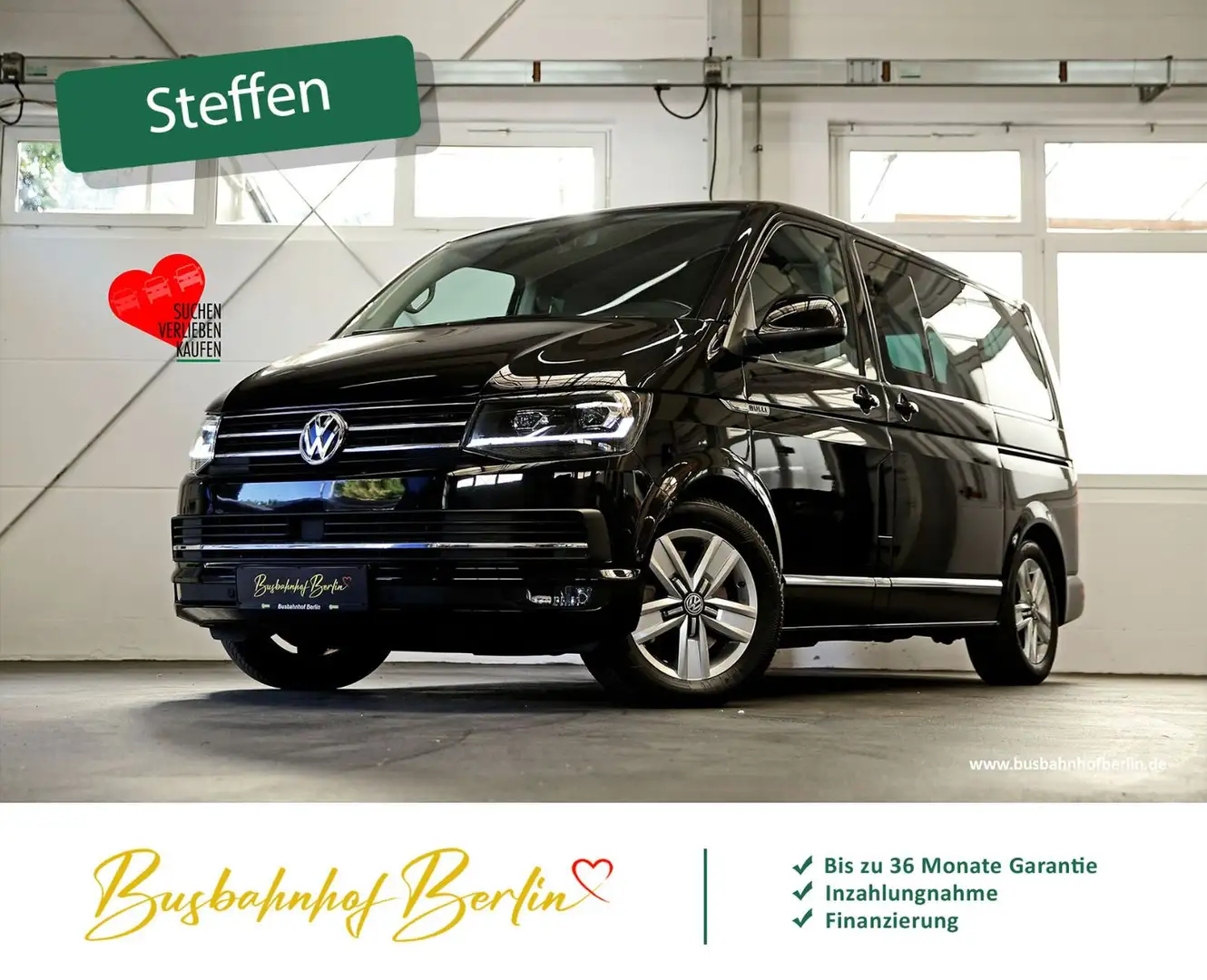 Volkswagen T6 Multivan Comfortl. DSG LED 2Schiebetüren ACC Zwart - 1