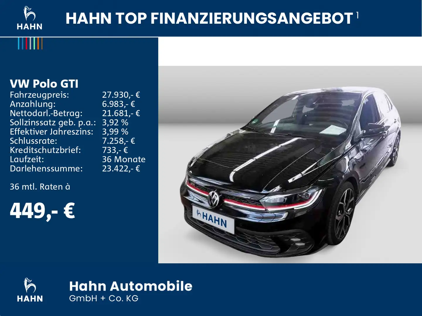 Volkswagen Polo GTI 2.0TSI DSG Matrix Pano Beats Navi APP Schwarz - 2
