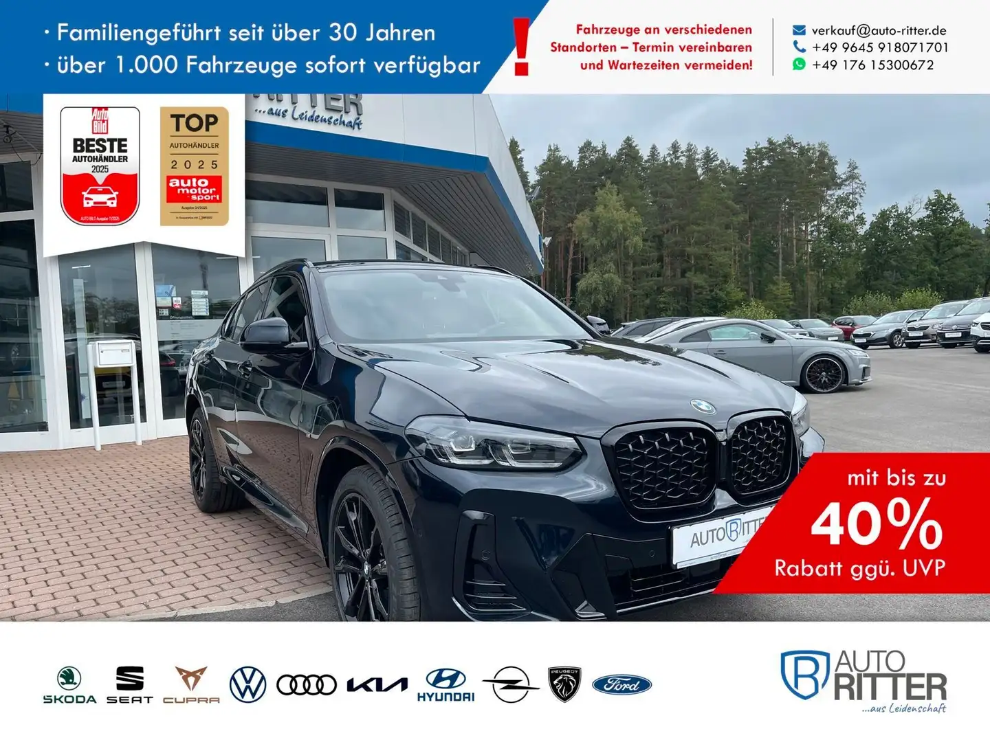 BMW X4 xDrive M Sport CarPlay+Pano+LED Schwarz - 1