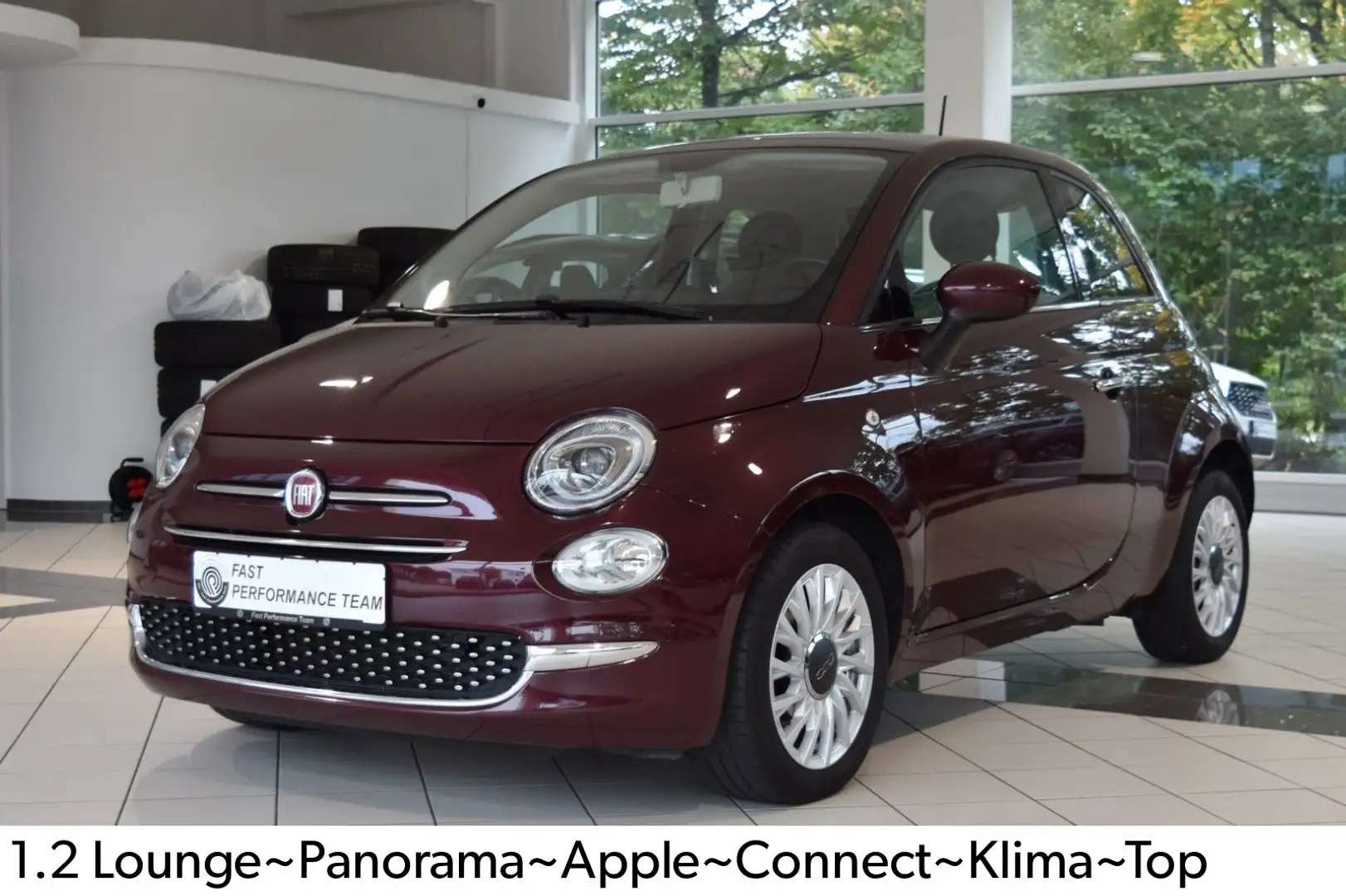 Fiat 500 1.2 Lounge~Panorama~Apple~Connect~Klima Rot - 1