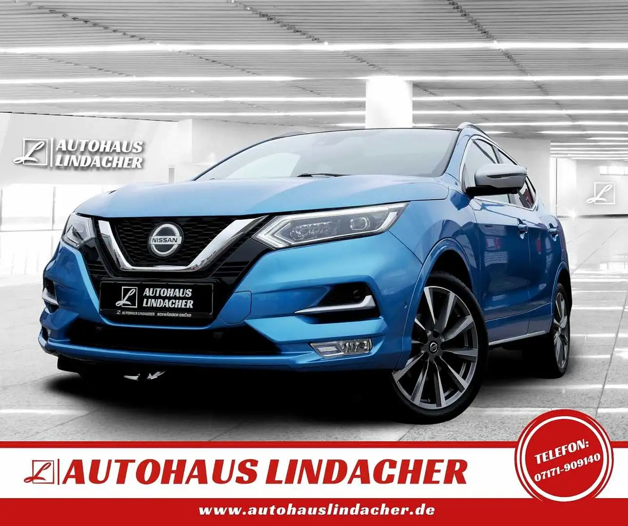 Nissan Qashqai 1.3 DIG-T DCT Tekna+ I Vollleder Bleu - 1
