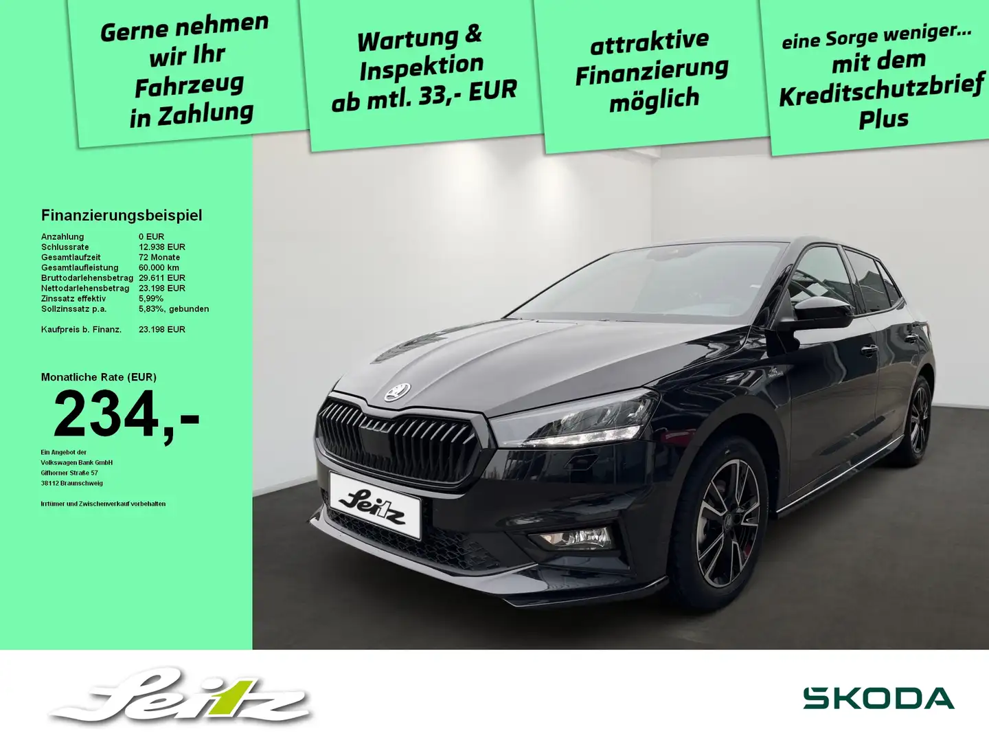 Skoda Fabia 1.0 TSI Monte Carlo *LED*KAMERA*SITZH* Negro - 1