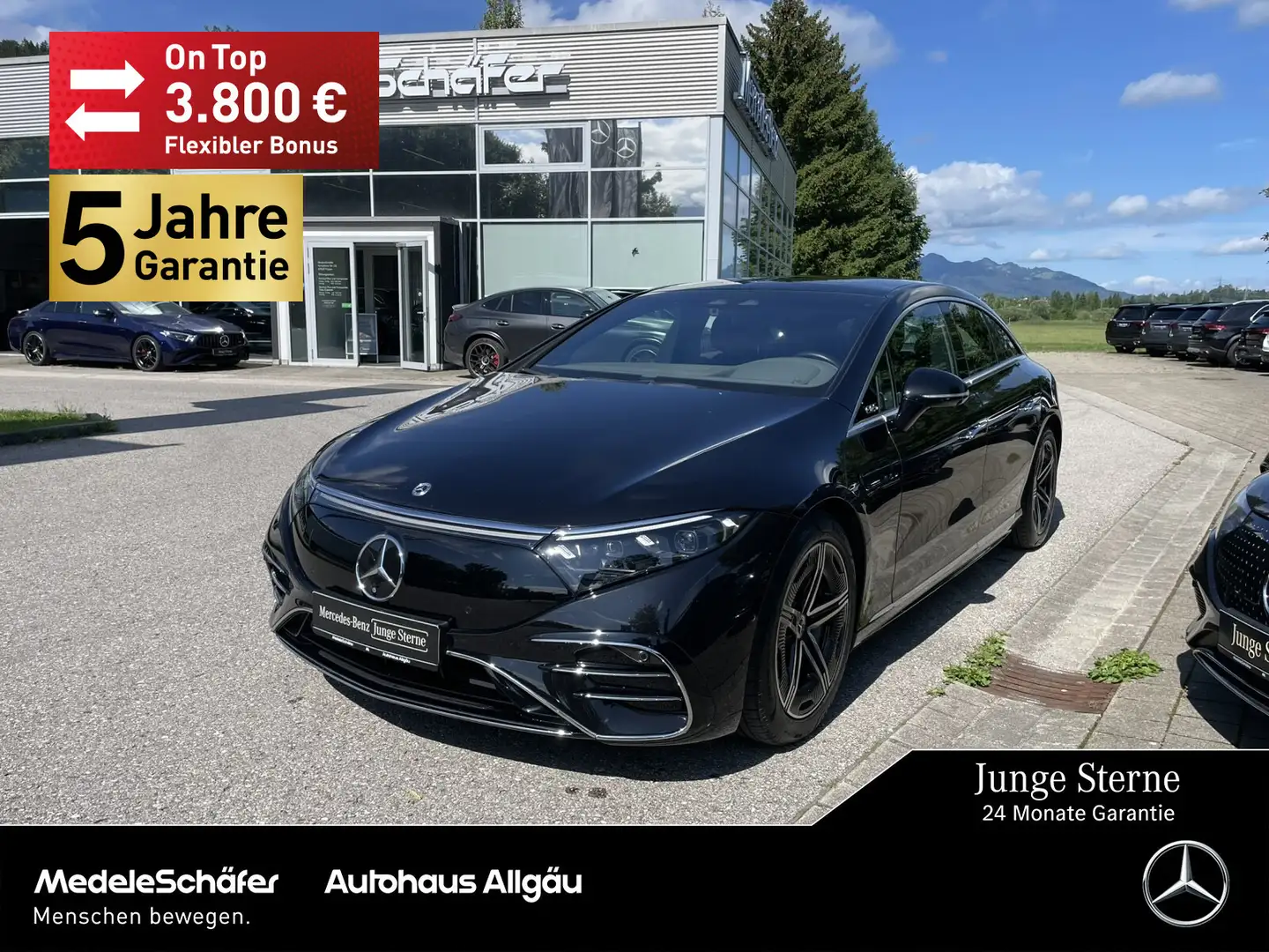 Mercedes-Benz EQS EQS 500 4M AMG 4xMASSAGE HA-Le. Hyper 22kW NP169 Schwarz - 1