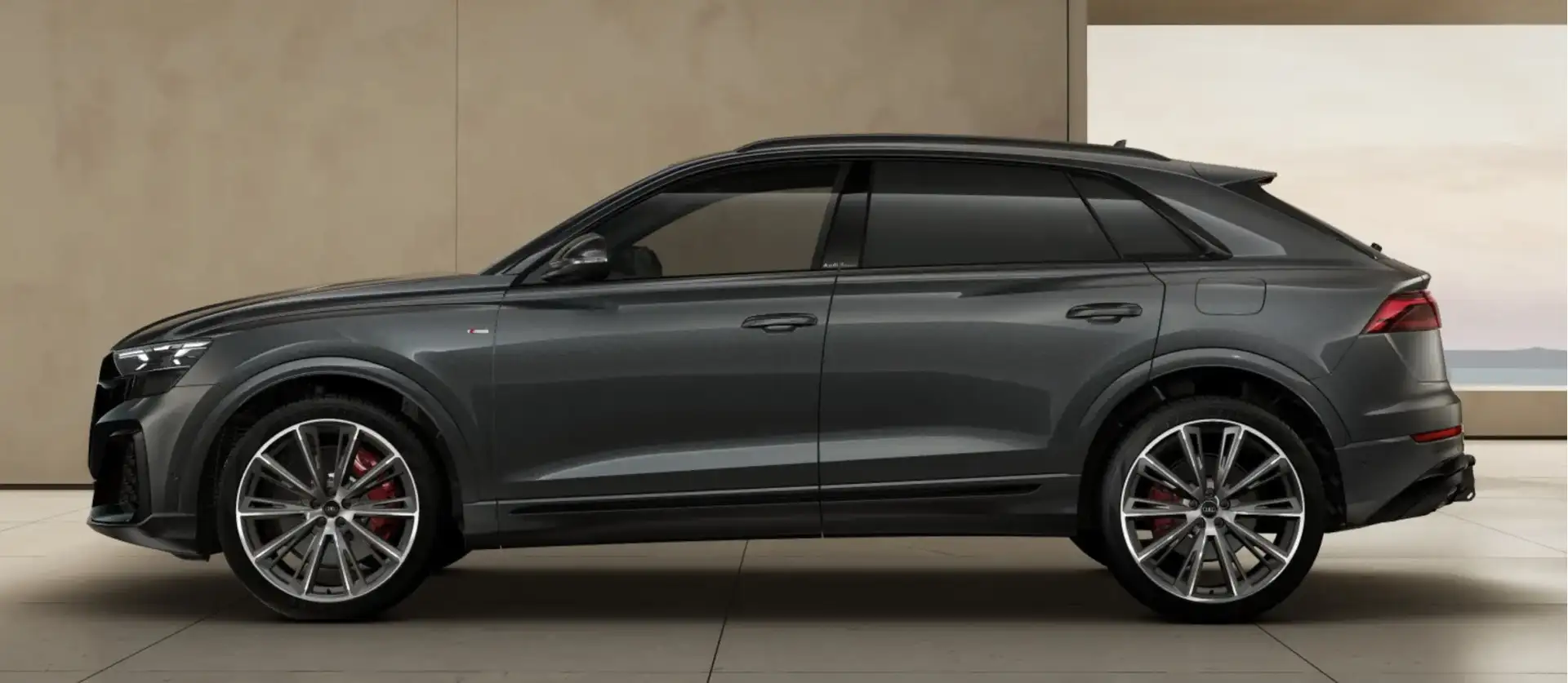 Audi Q8 55 TFSIe S-Line 4W sturing Pano Tour Park City Tre Grijs - 2