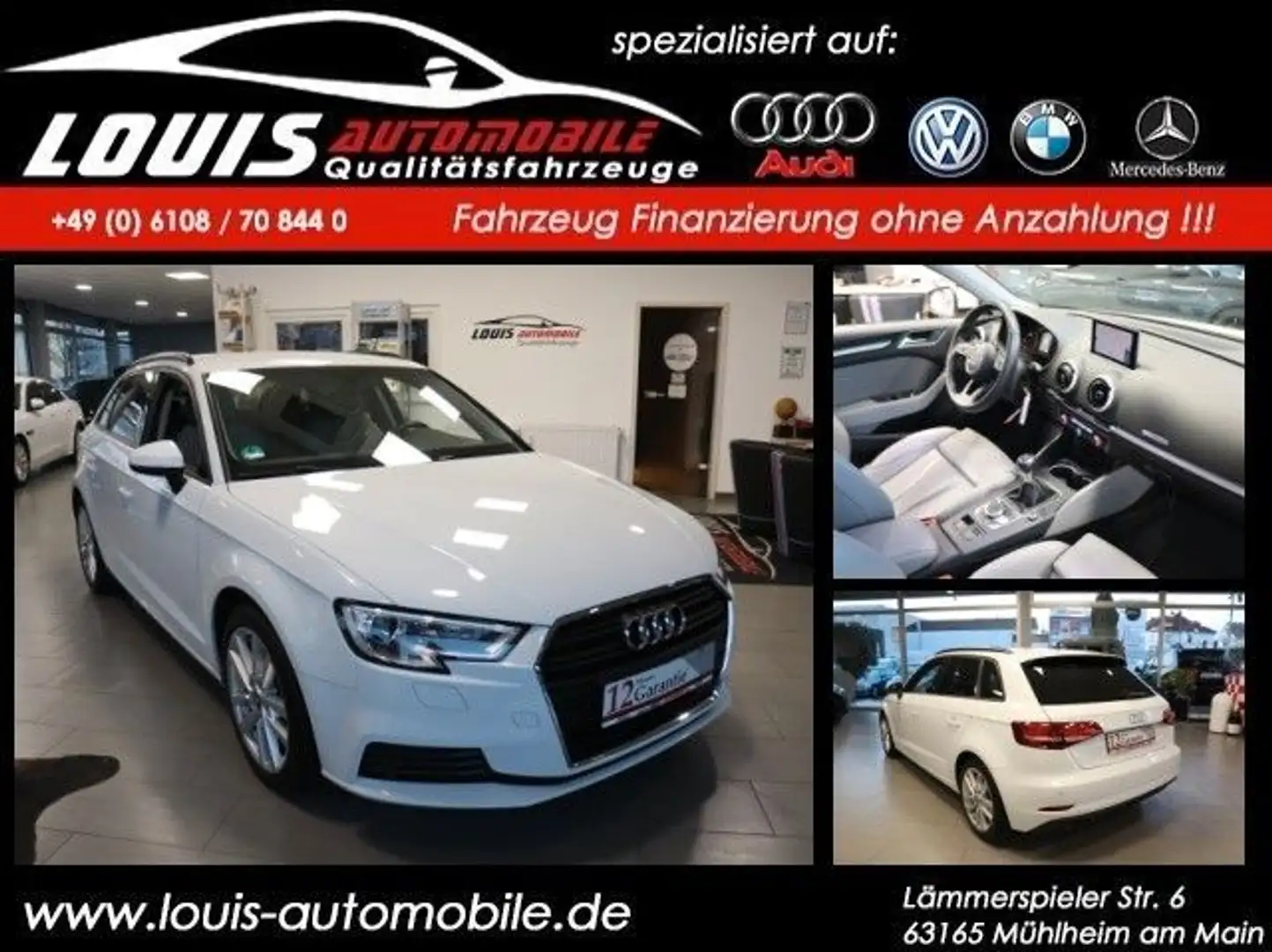 Audi A3 Sportback Sportsitze/Navi/SHZ/Leder/Xenon Wit - 1
