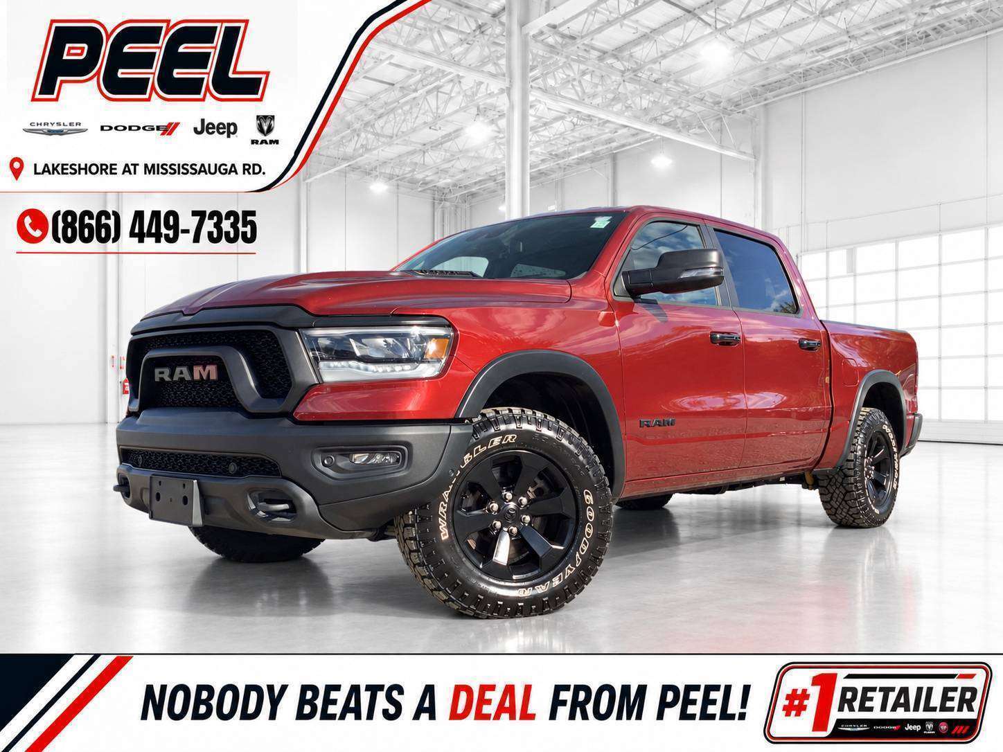Red 2023 RAM 1500 Pickup Truck Four-Wheel Drive 8-Speed Automatic