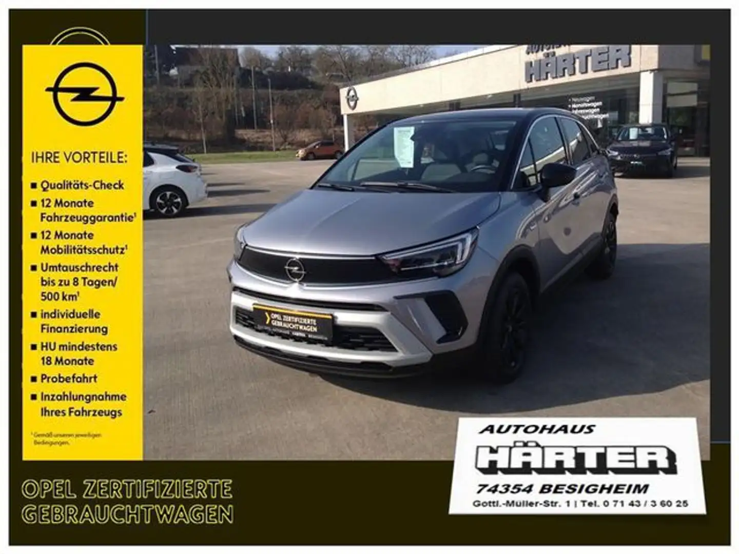 Opel Crossland 1.2 Turbo Elegance Navi Kamera PDC V H SHZ LHZ Grau - 1