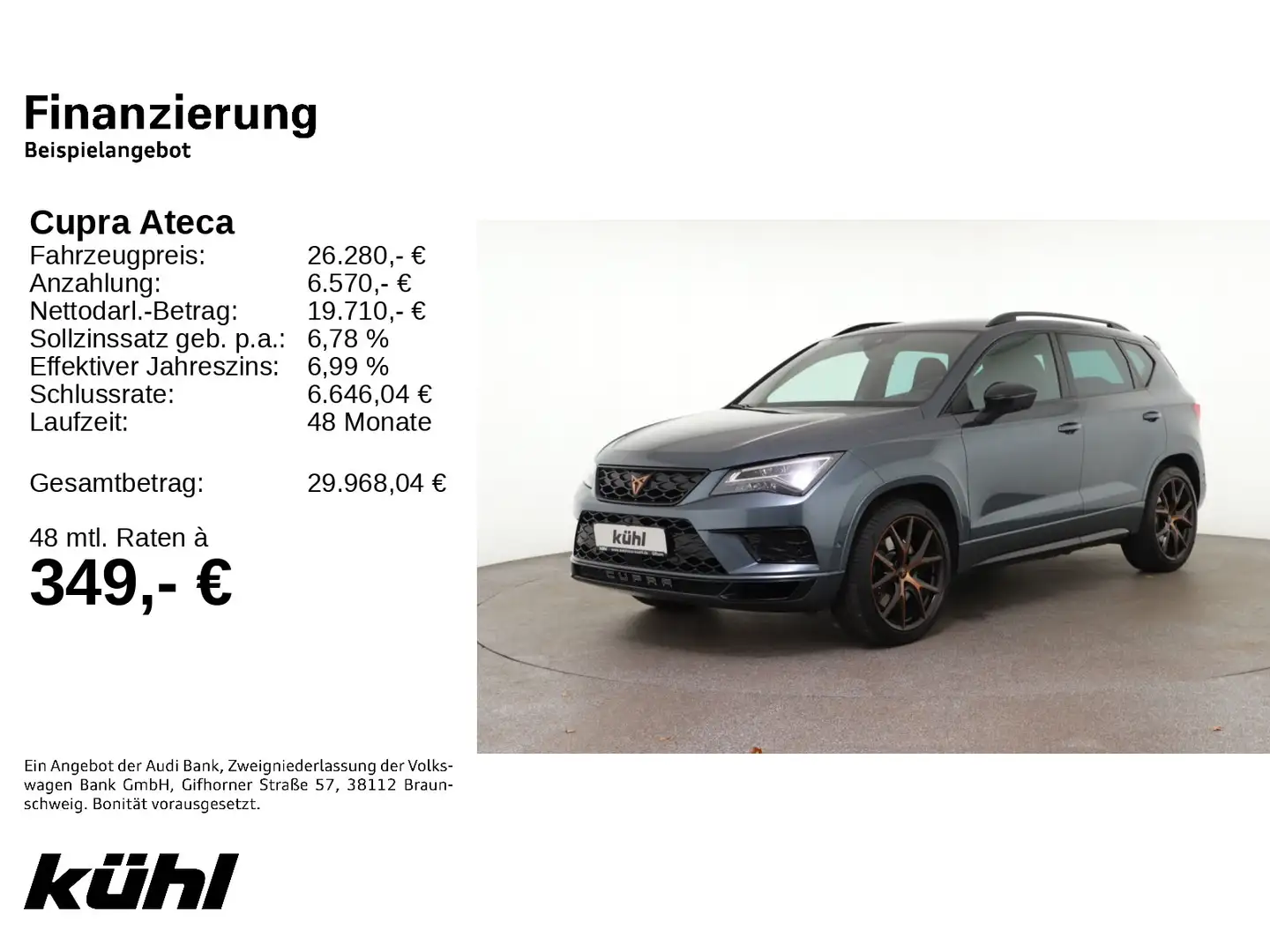 CUPRA Ateca 2.0 TSI 4Drive DSG LED/ACC/360°/Navi/AHK Grau - 2