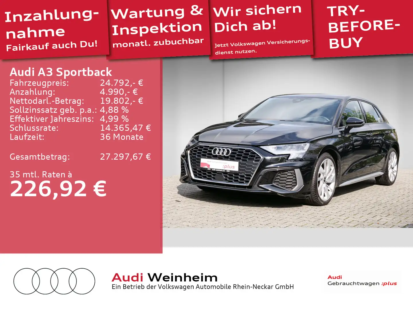 Audi A3 35 TFSI S-Line Kamera Business-Pake Schwarz - 1
