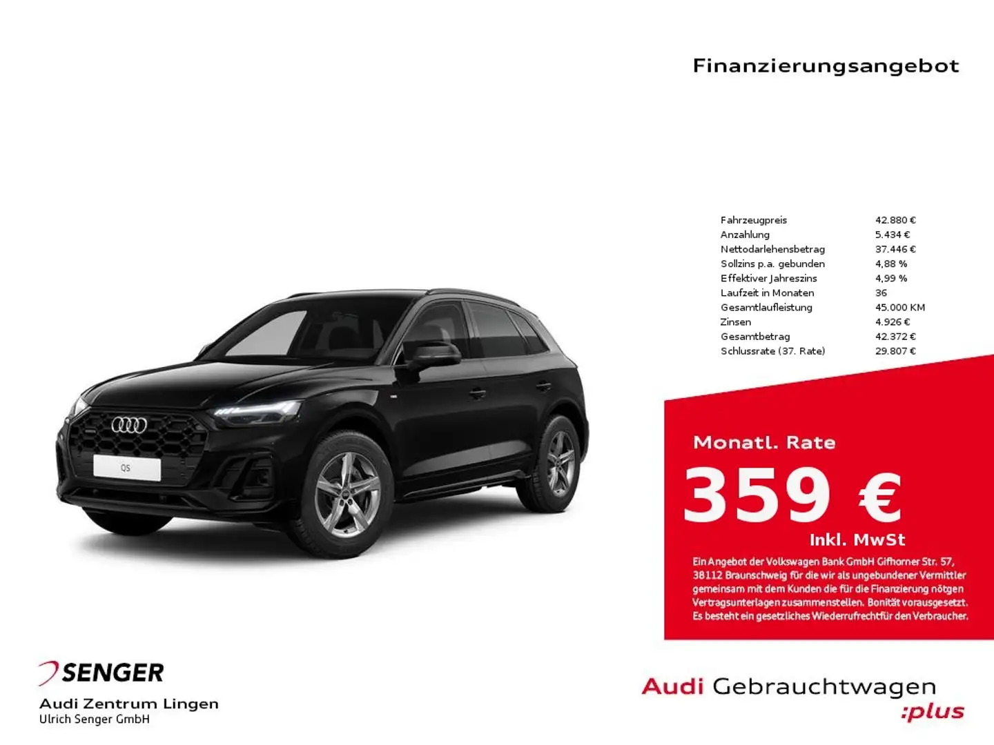 Audi Q5 S line 40 TDI quattro S tronic MMI Matrix AHK Noir - 1