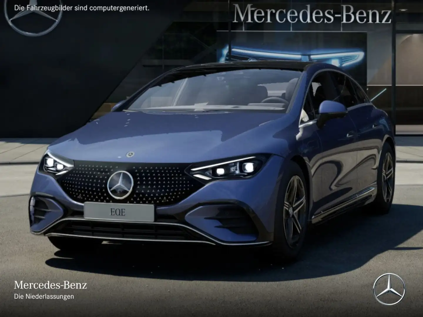 Mercedes-Benz EQE 350 4Matic AMG Fahrass 360° Pano Burmester HUD Blau - 2
