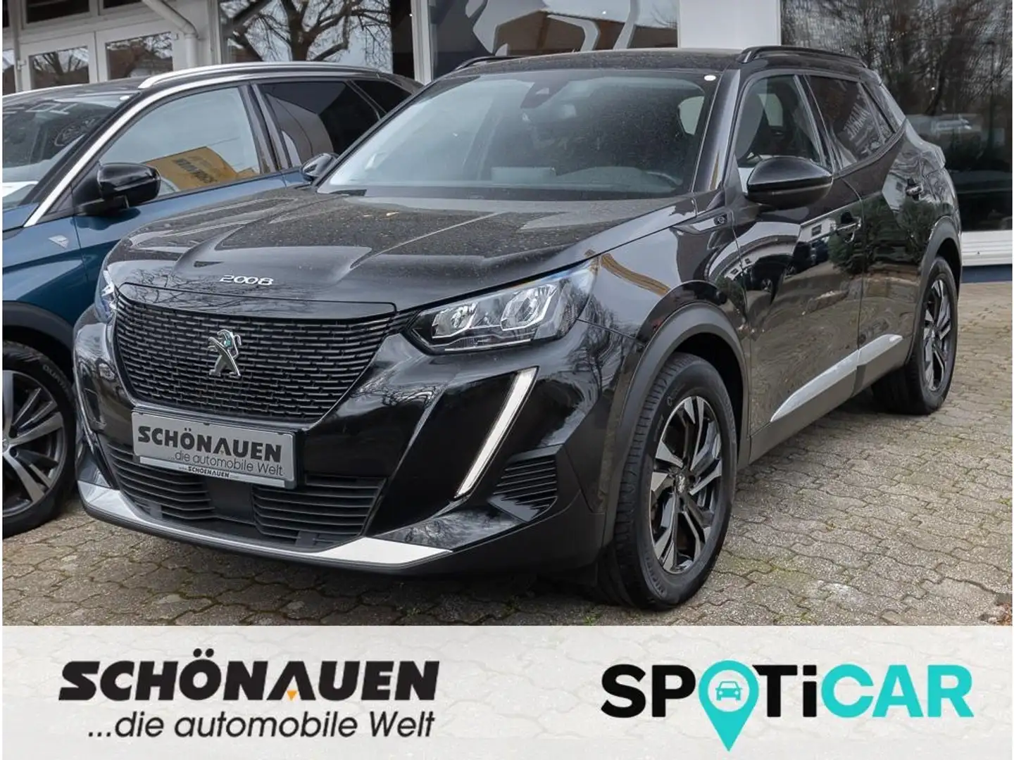 Peugeot 2008 ELEKTRO ALLURE (11kW)  CARPLAY+BT+USB+MET++ Zwart - 1