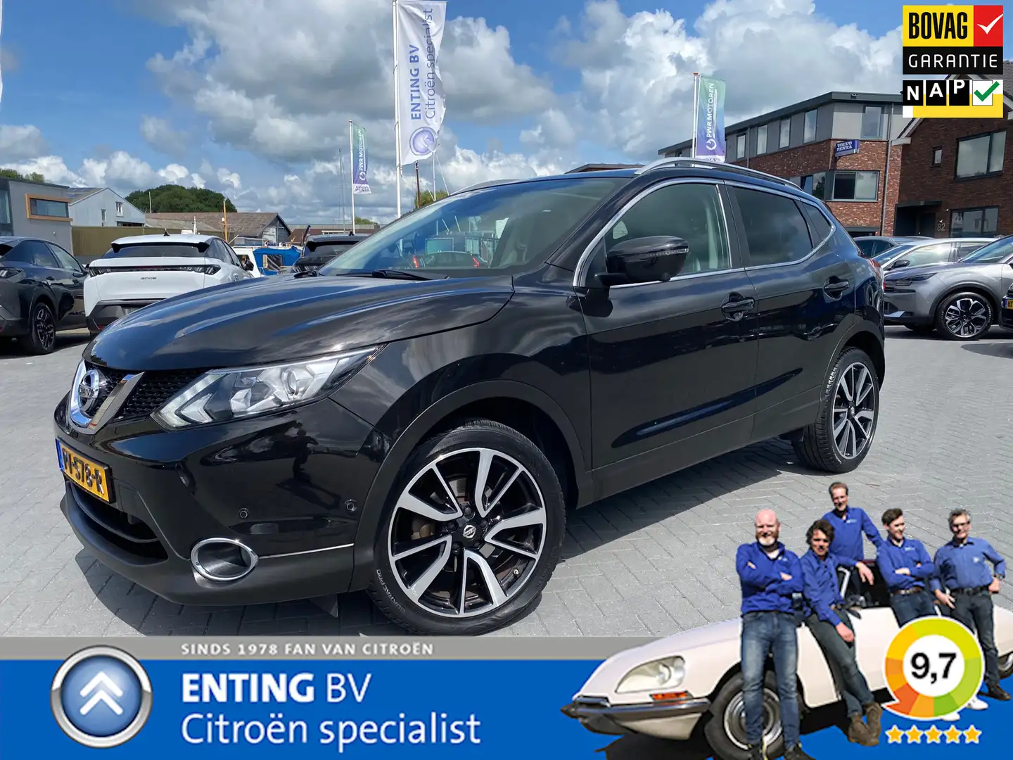 Nissan Qashqai 1.2 Tekna 360 CAMERAPAKKET, LEER PANORAMADAK NAVI Negro - 1