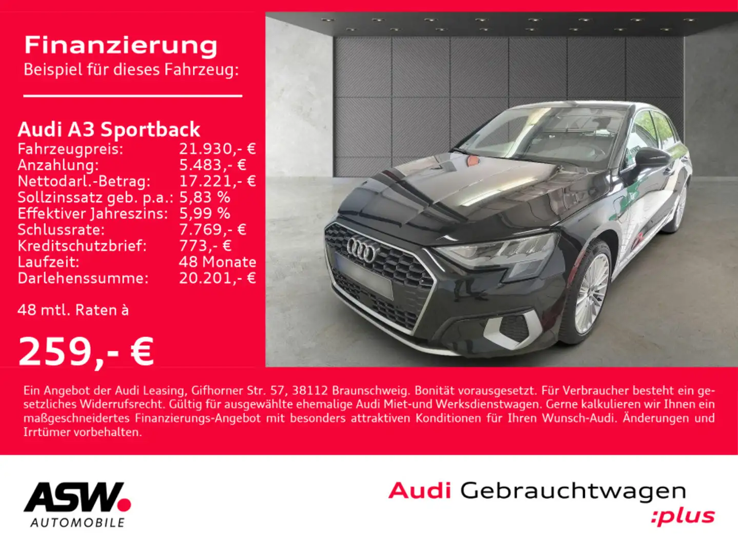 Audi A3 advanced 40TFSI e Stronic LED PDC Schwarz - 1