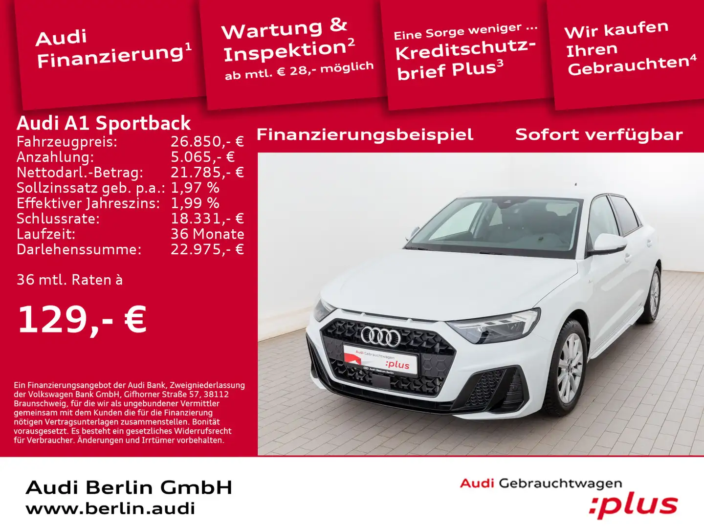 Audi A1 S line 25 TFSI S tr. LED PDC NAVI Weiß - 1