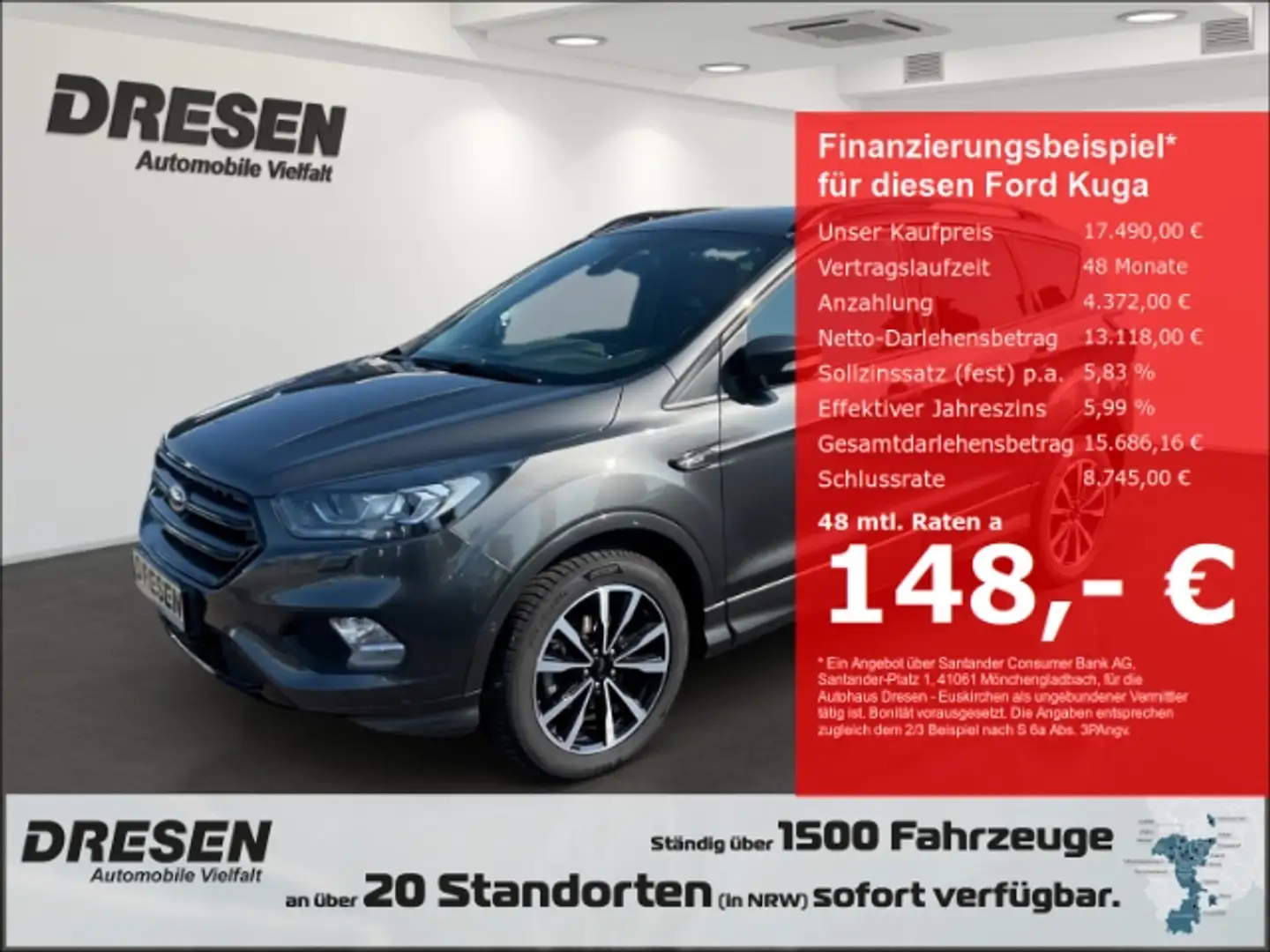 Ford Kuga ST-Line 1.5 EcoBoost 150PS Winter-Paket/ PDC/ Kame Gris - 1