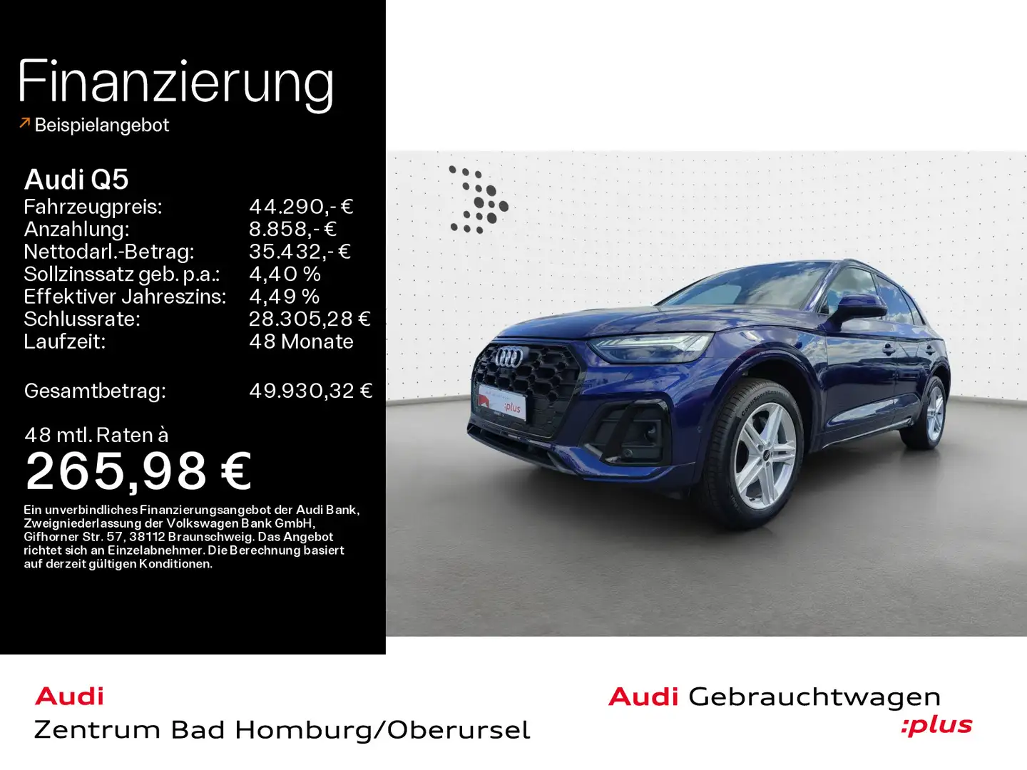 Audi Q5 45 TFSI quattro S line*Navi*Matrix*Alu*AHK*PD Blauw - 1