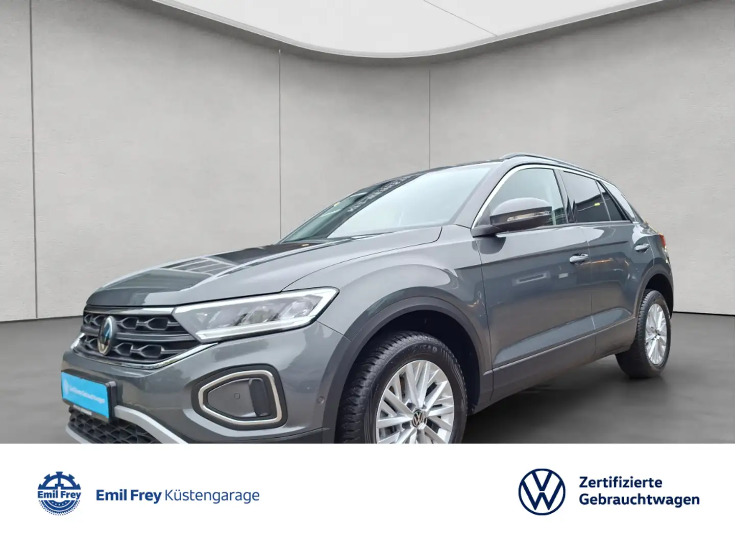 Volkswagen T-Roc 1.0 TSI Life NAVI PLA GJR SHZ auf Transpor Grau - 1