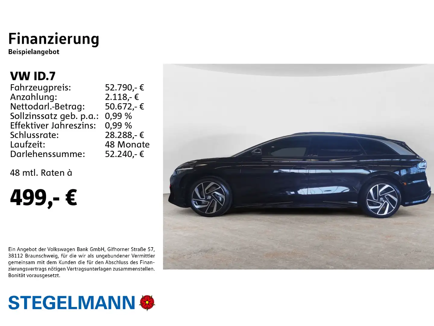 Volkswagen ID.7 Tourer Pro 210kW/77kWh *LED*Wärmepumpe*Kame Schwarz - 2