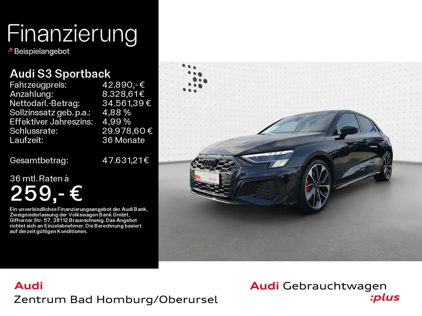 Audi S3 2.0 TFSI quattro*Matrix*Optikpaket* Schwarz - 1