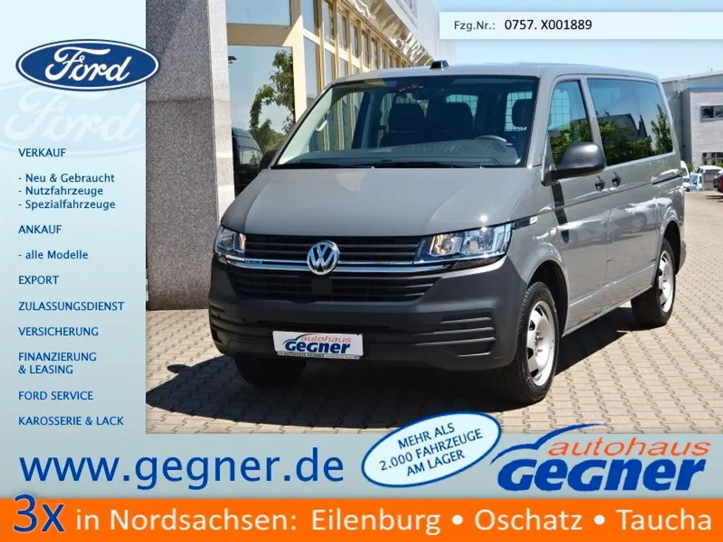 Volkswagen T6 Kombi T6.1 Kombi Transporter DSG KR 4motion 2xSchTür Šedá - 1