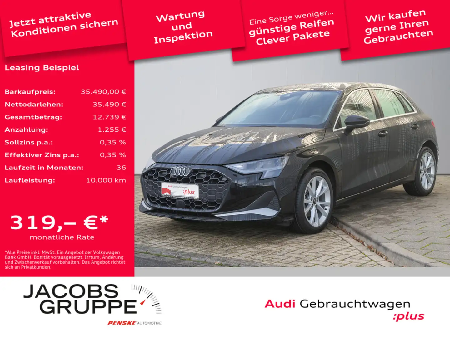 Audi A3 Sportback 35 TDI advanced ACC*LED*RFK*SHZ Schwarz - 1