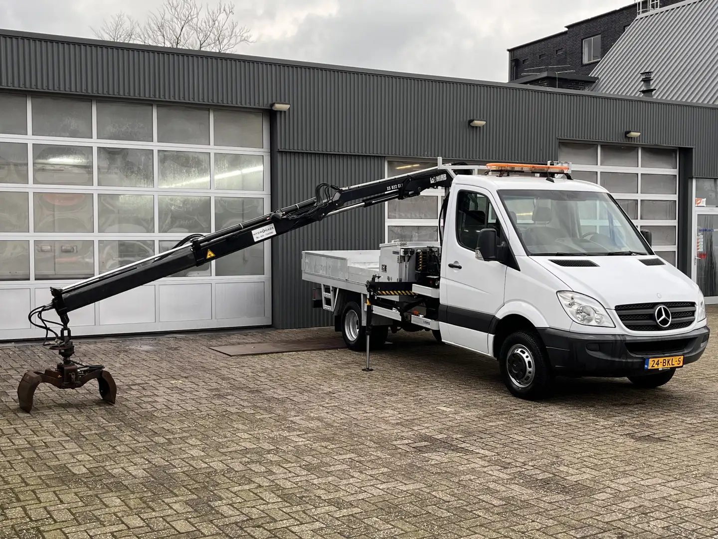 Mercedes-Benz Sprinter 513 2.2 Cdi 130pk Hiab 022 Laadkraan Knijper Rotat Wit - 1