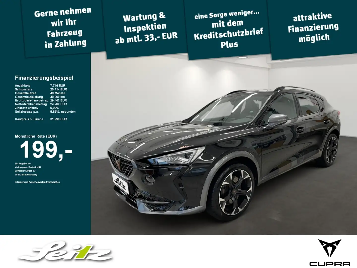 CUPRA Formentor 2.0 TSI 4Drive VZ *LED*KAMERA*NAVI* Zwart - 1