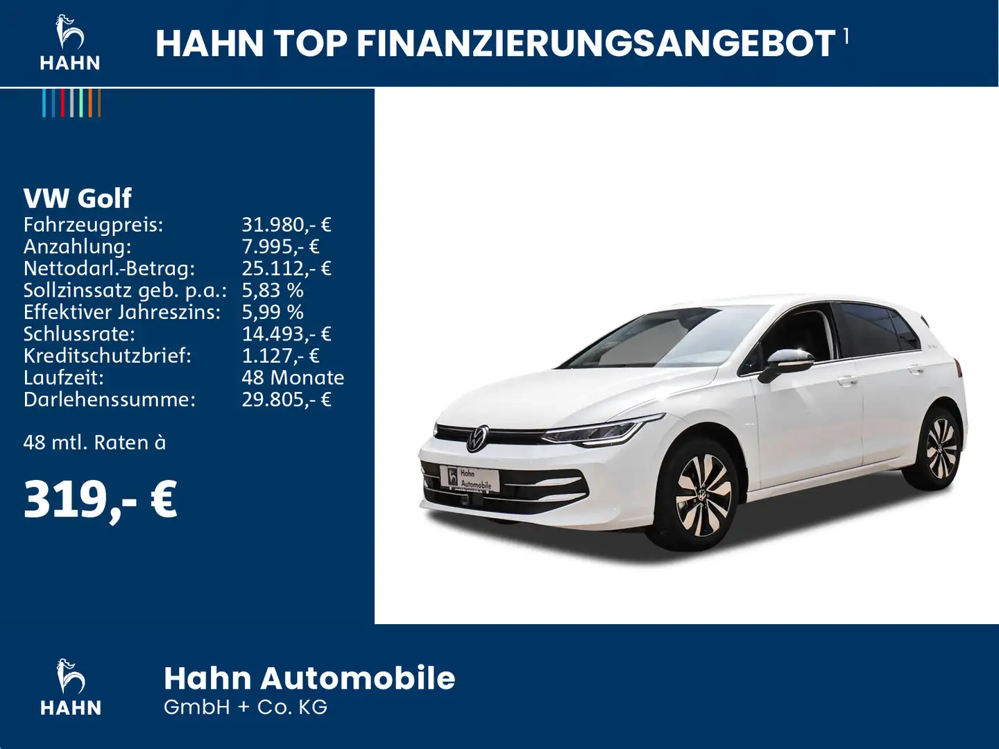 Volkswagen Golf GOAL 2,0 l TDI SCR 85 kW Ganzjahresreifen Wit - 2