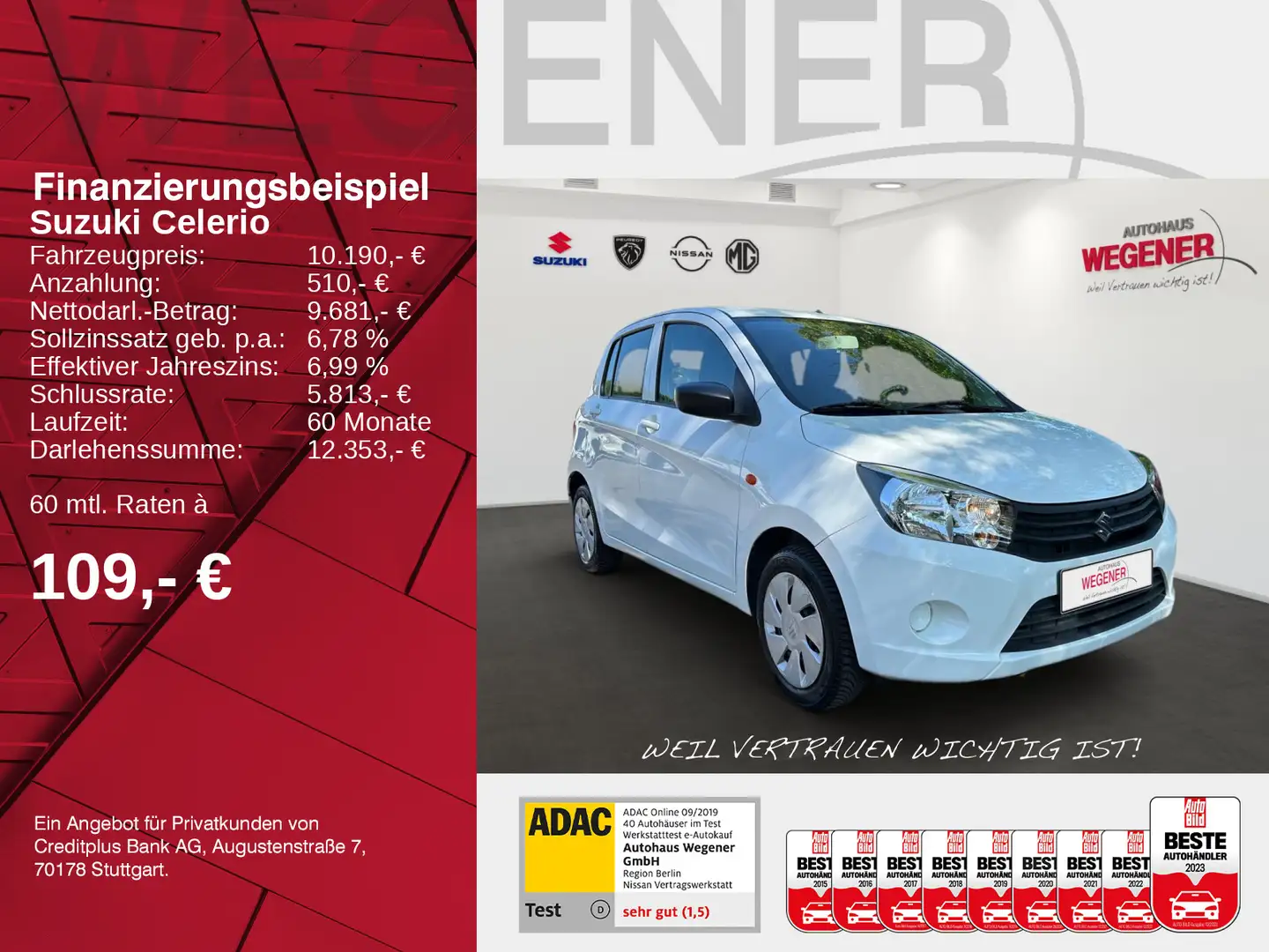 Suzuki Celerio CELERIO 1.0 CLUB KLIMA RADIO/CD Weiß - 2