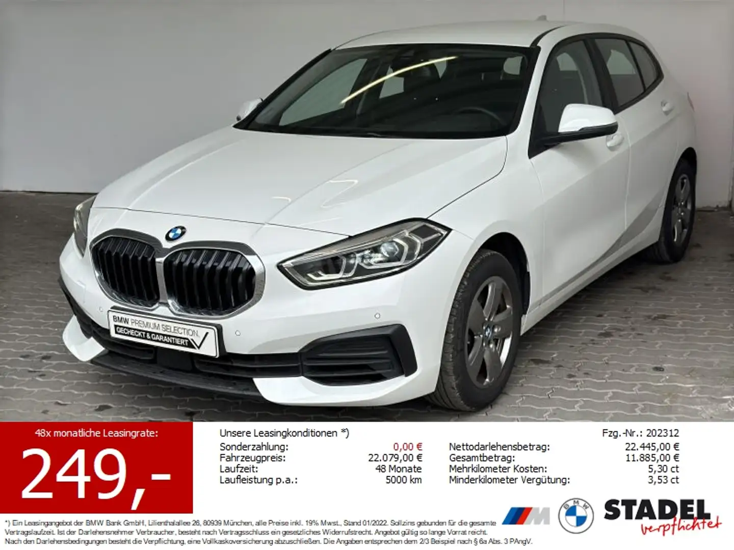 BMW 116 i Advantage Navi.LED.PDCvo+hi.WLAN.Sport-LR Wit - 1