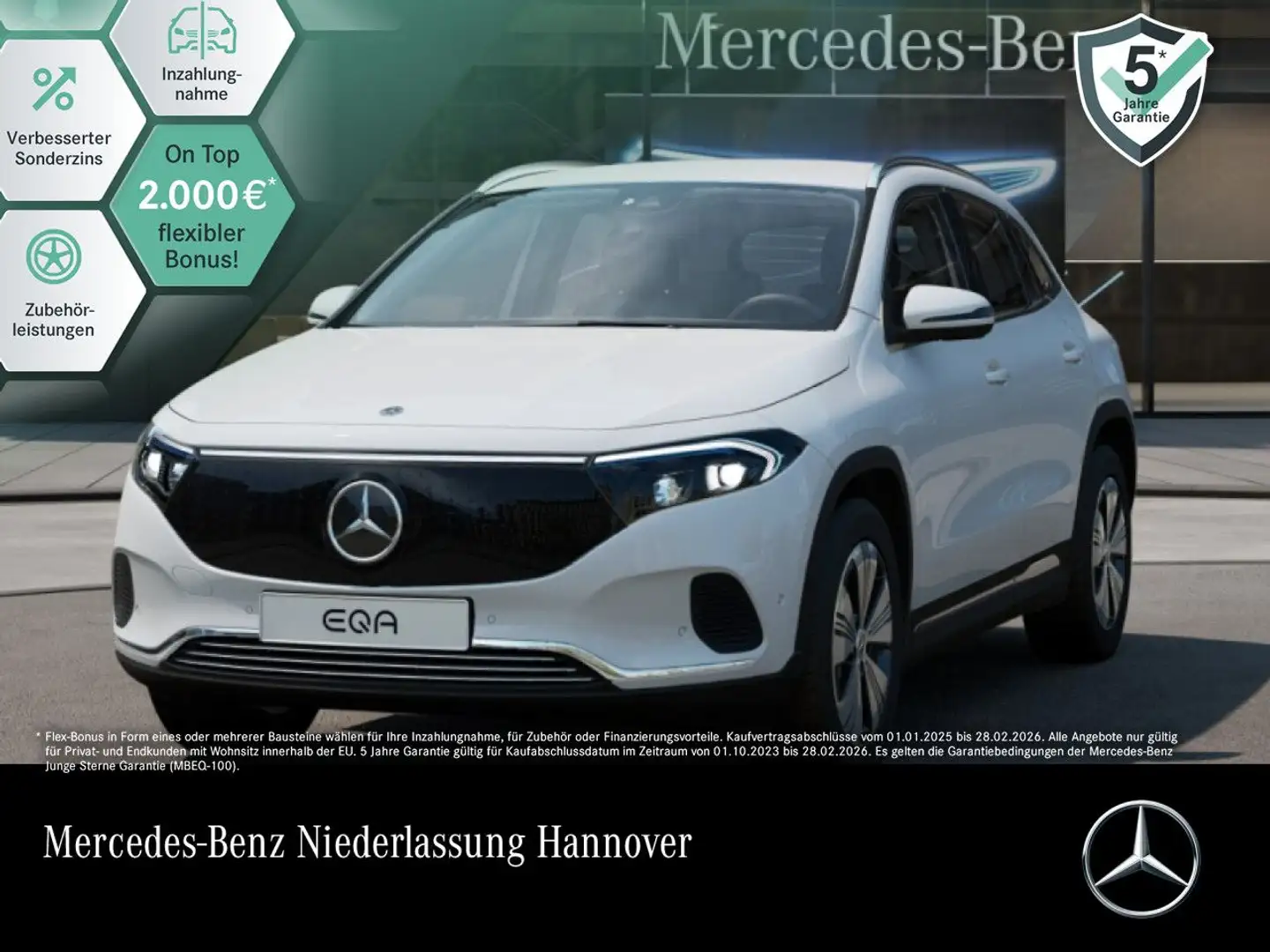 Mercedes-Benz EQA 300 4M PROG+ADVANCED+AHK+KAMERA+SPUR Weiß - 1