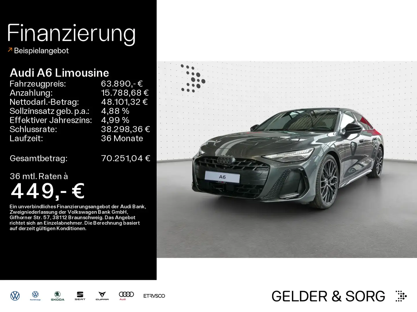 Audi A6 TDI qu.S-line*360Grad*Beifahrerdisp Grigio - 1