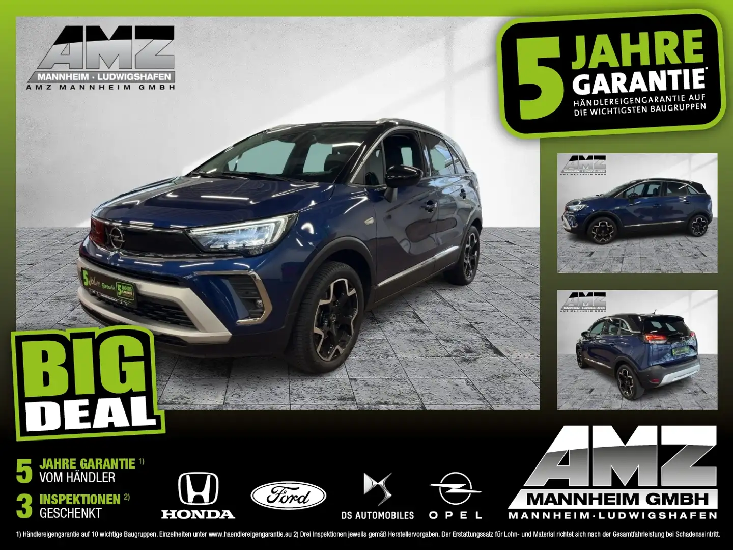 Opel Crossland 1.2 Turbo Ultimate Alcantara+AHK+Navi Bleu - 1