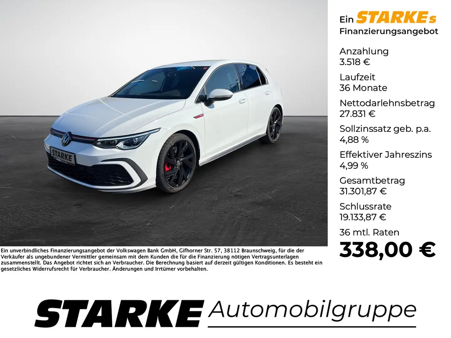 Volkswagen Golf GTI 2.0 TSI DSG Weiß - 1