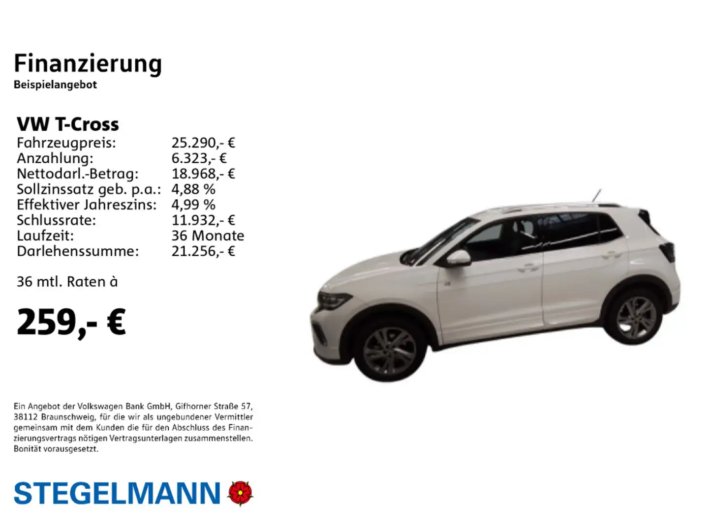 Volkswagen T-Cross 1.0 TSI Facelift R-Line *LED*Navi*AHK*+3 Weiß - 2