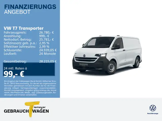 Volkswagen T7 Transporter Kasten 3-SITZE KAMERA AIRLINE
