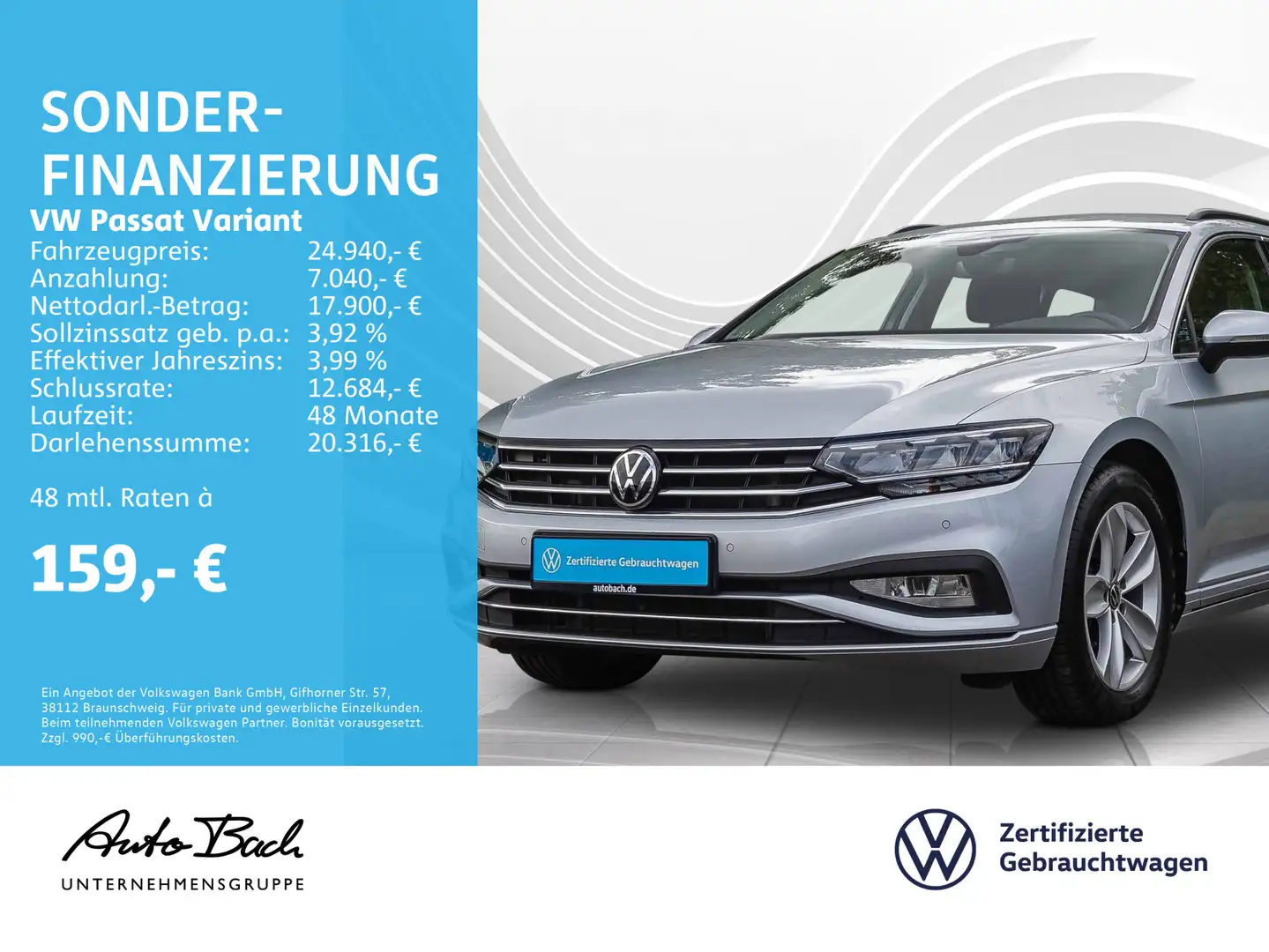 Volkswagen Passat Variant 2.0 TDI DSG Business 4Motion, Nav Zilver - 1