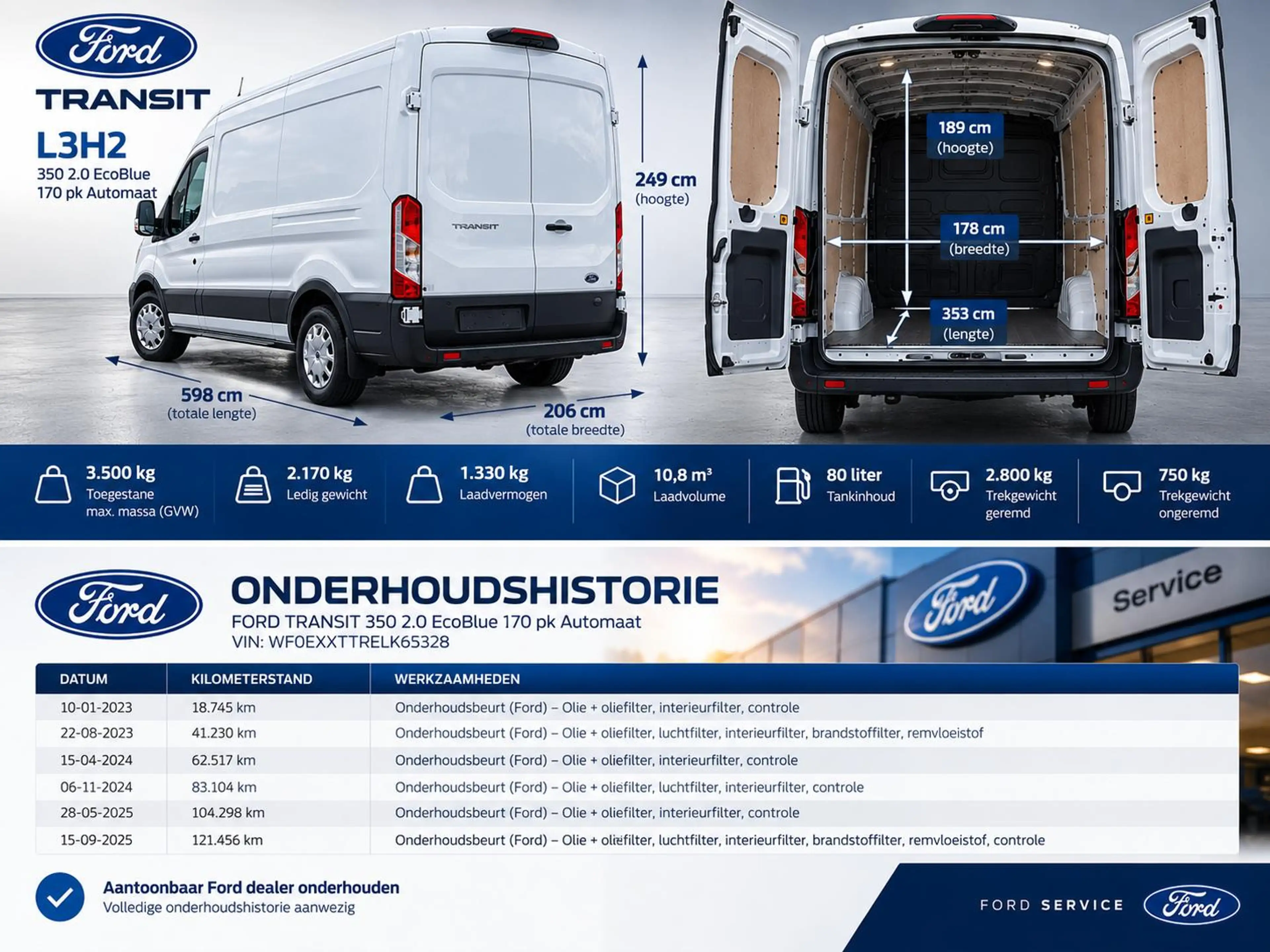 Ford Transit 350 2.0 TDCI L3H2 Trend 170PK Automaat PDC VA+Came — photo 10