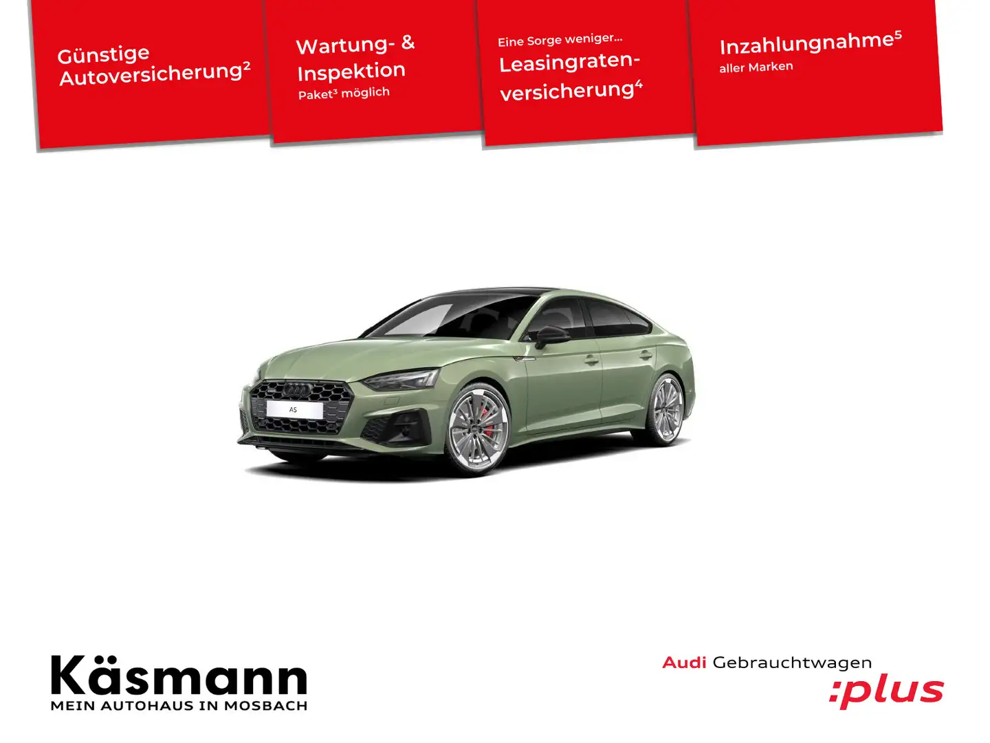 Audi A5 45TFSI qu S line COMP + AHK PANO Grün - 1