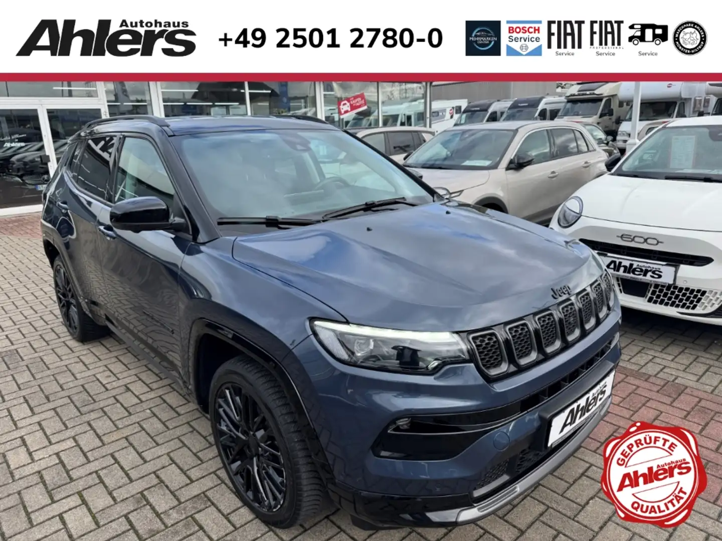 Jeep Compass S+360KAMERA+LEDER+NAVI+ACC+ALLWETTER+19ZOLL+LED+ Blau - 1