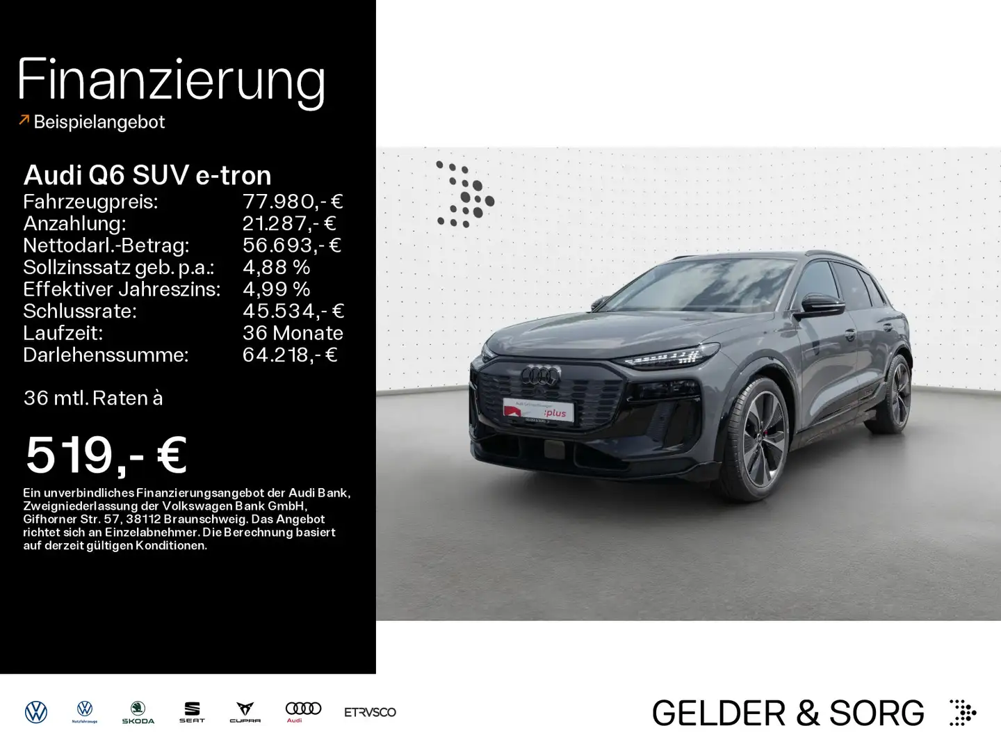 Audi Q6 55 qu. EditionOneGrey*TechPro*B&O Grau - 1