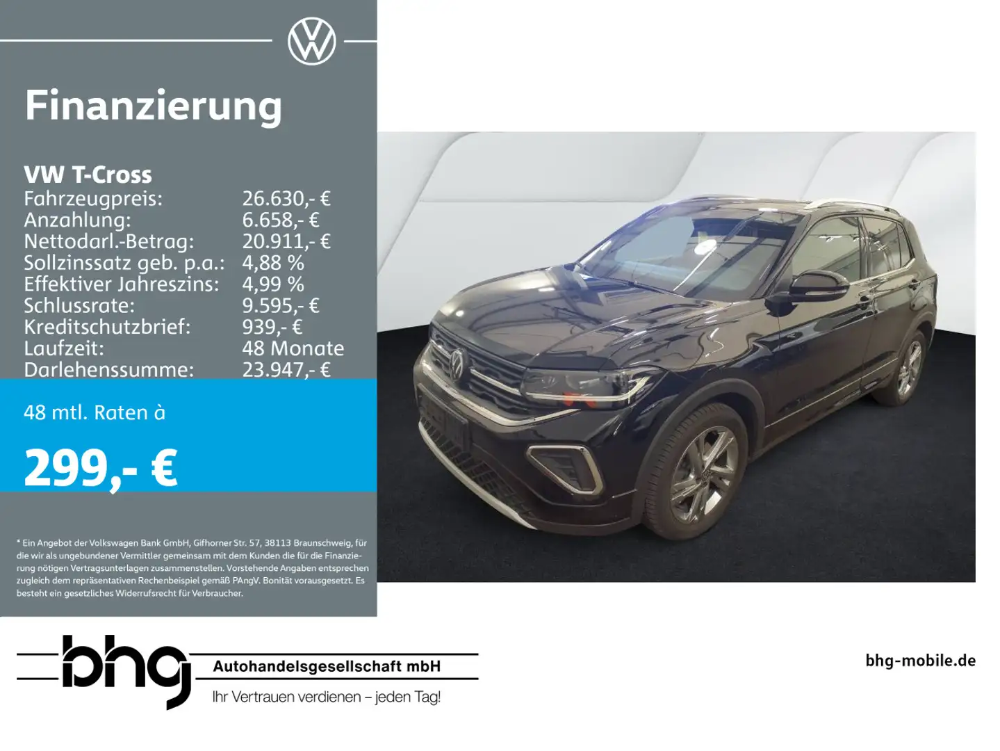 Volkswagen T-Cross 1.5 TSI ACT OPF DSG R-Line Schwarz - 1