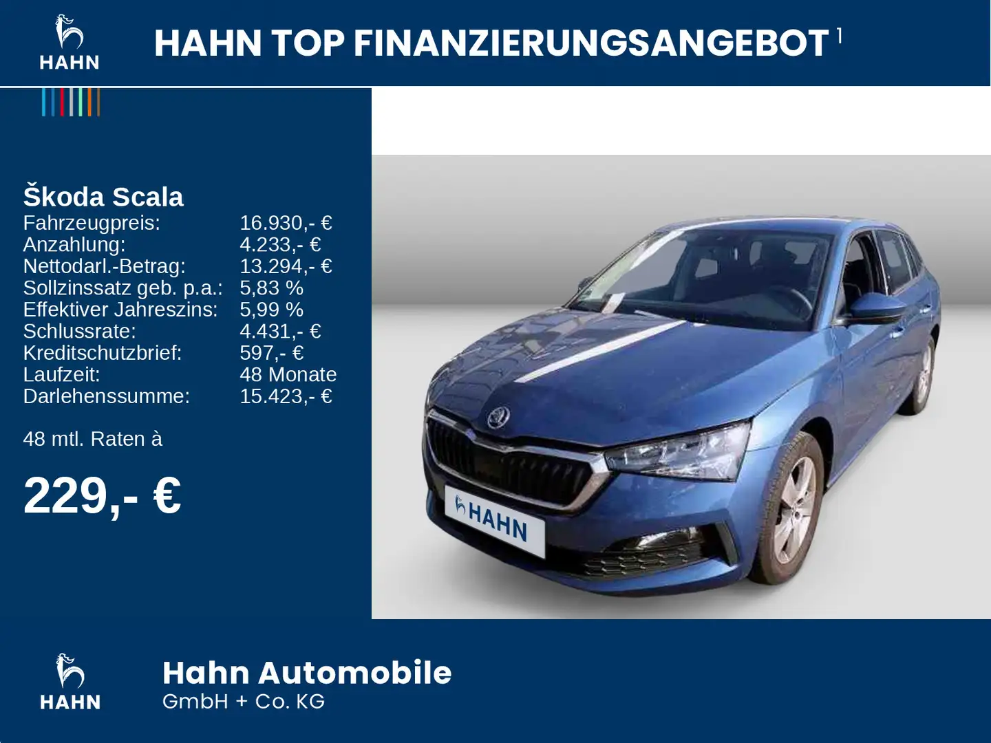 Skoda Scala 1.0TSI Cool Plus LED Sitzh APP PDC Klima Bleu - 2