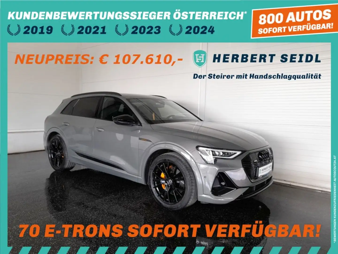 Audi e-tron 55 QUATTRO S-LINE BLACK EDITION *NP: € 107.610,-- / SKY / MEMORY SPORTSITZE / MATRIX-LED / 21 ZOLL / HEAD-UP / B&O SOUND* Grau - 1
