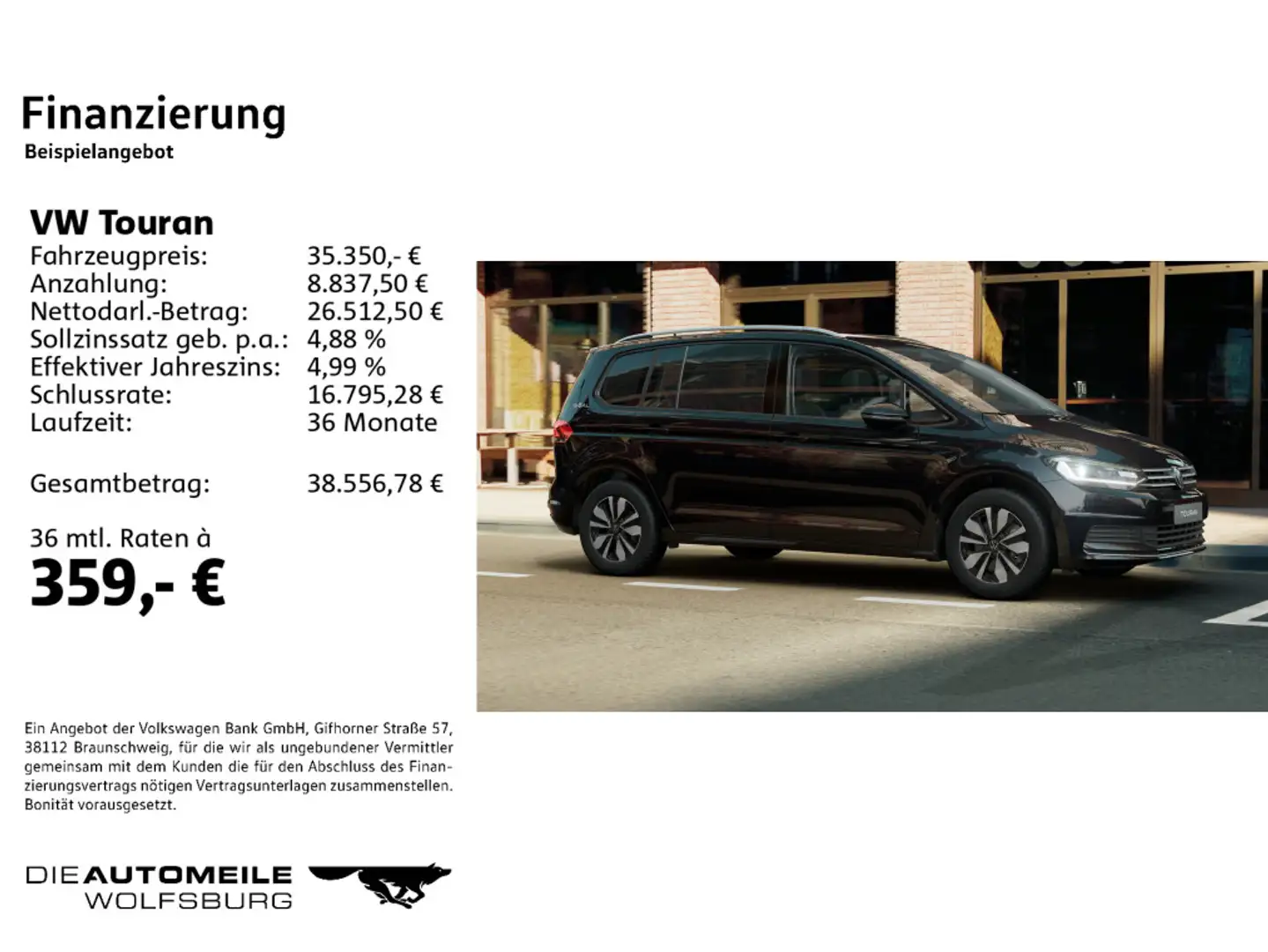 Volkswagen Touran 2.0 TDI DSG Goal Matrix/AHK/ACC/7.Sitze Schwarz - 2