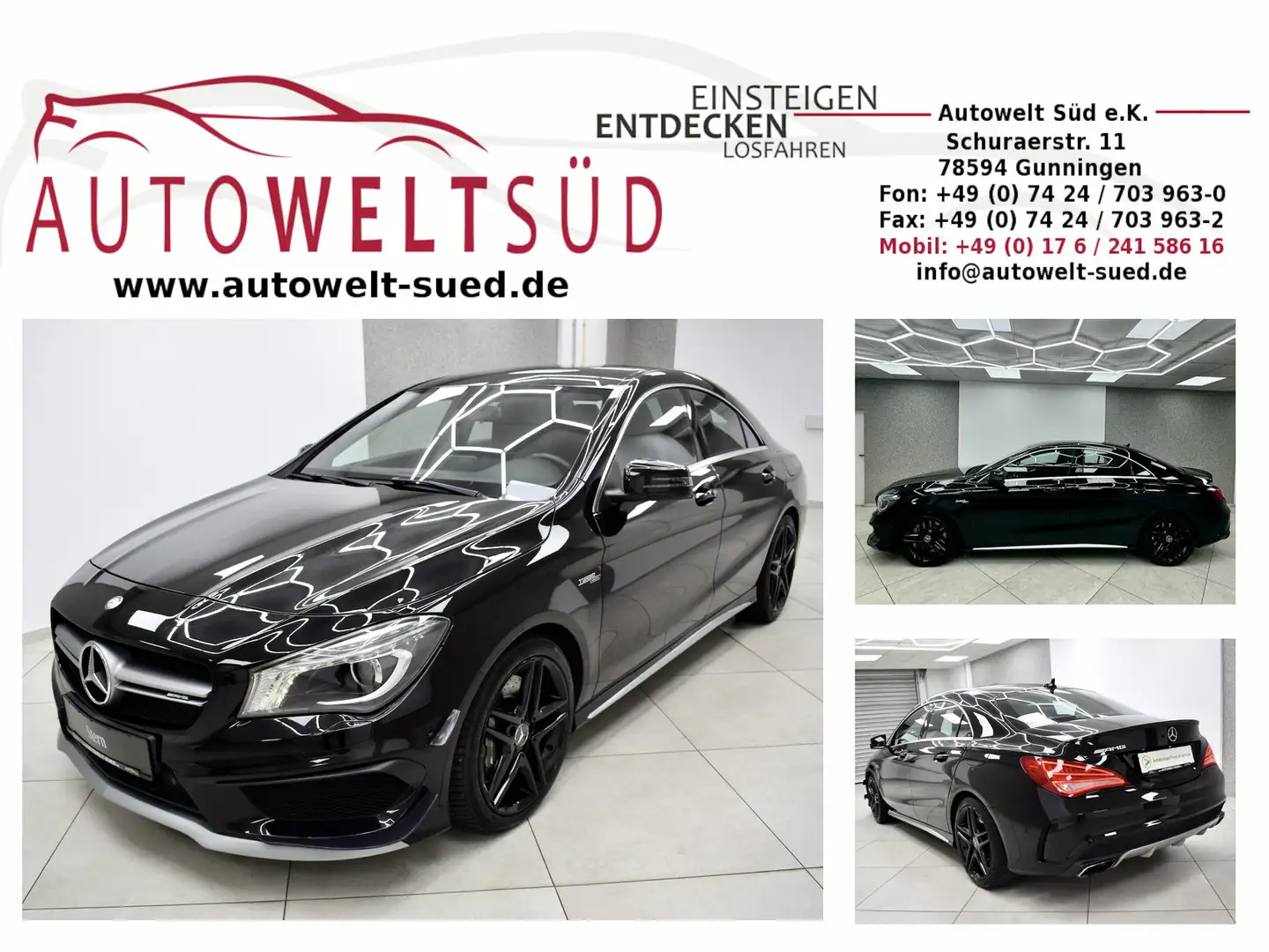 Mercedes-Benz CLA 45 AMG 4M Coupé BiXen Navi ParkAssist SHZ Tempomat Noir - 1