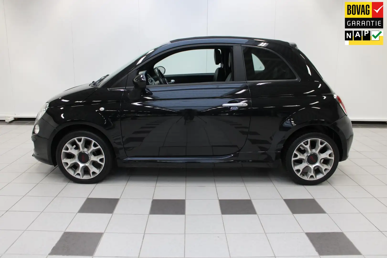 Fiat 500 1.2 Lounge - Cabrio en Lederen Bekleding Zwart - 1