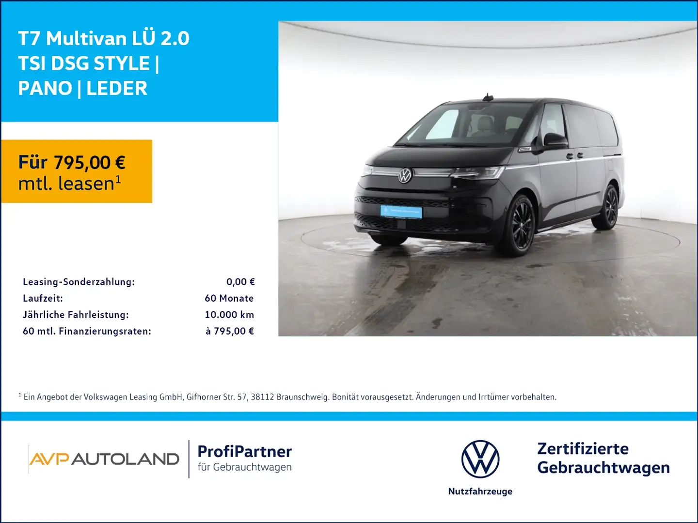 Volkswagen T7 Multivan LÜ 2.0 TSI DSG STYLE | PANO | LEDER Noir - 1
