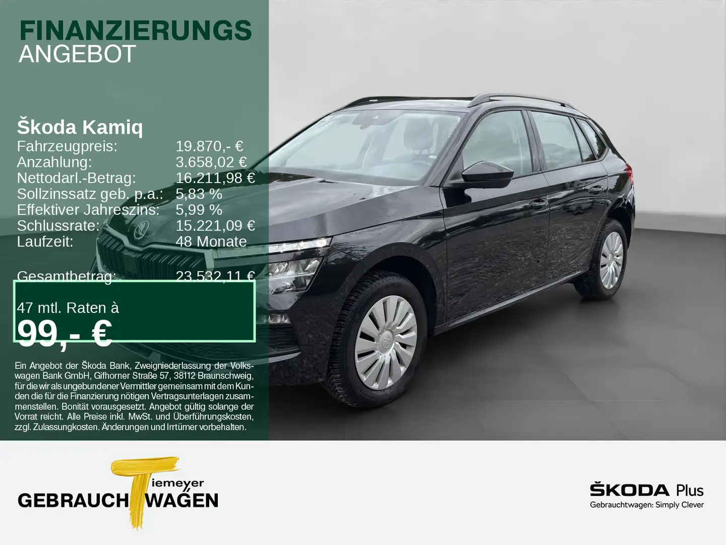 Skoda Kamiq 1.0 TSI DSG 116PS ESSENCE SITZHZG LED VIRT Schwarz - 1